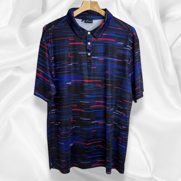 Yatta Golf Other - Yatta Golf Men’s Performance Polo Shirt Multicolor Abstract Print Size XL